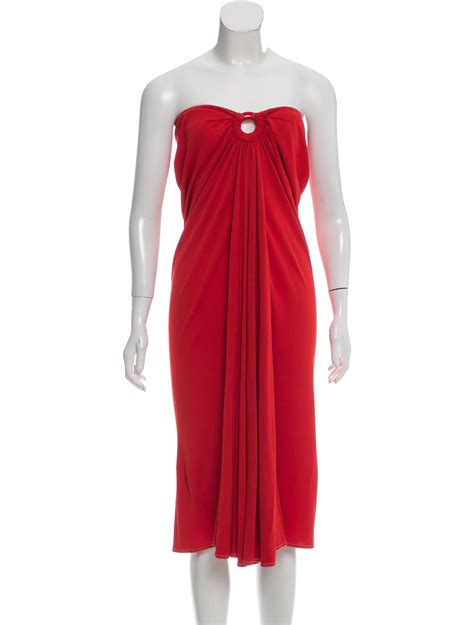 Hermes silk strapless dress